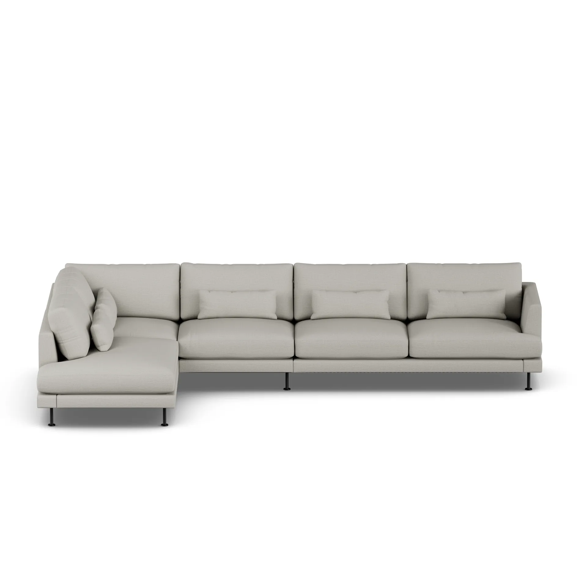 Bredhult sofa, Same Grey 6673-zwart staal, 4-zits B2 1898