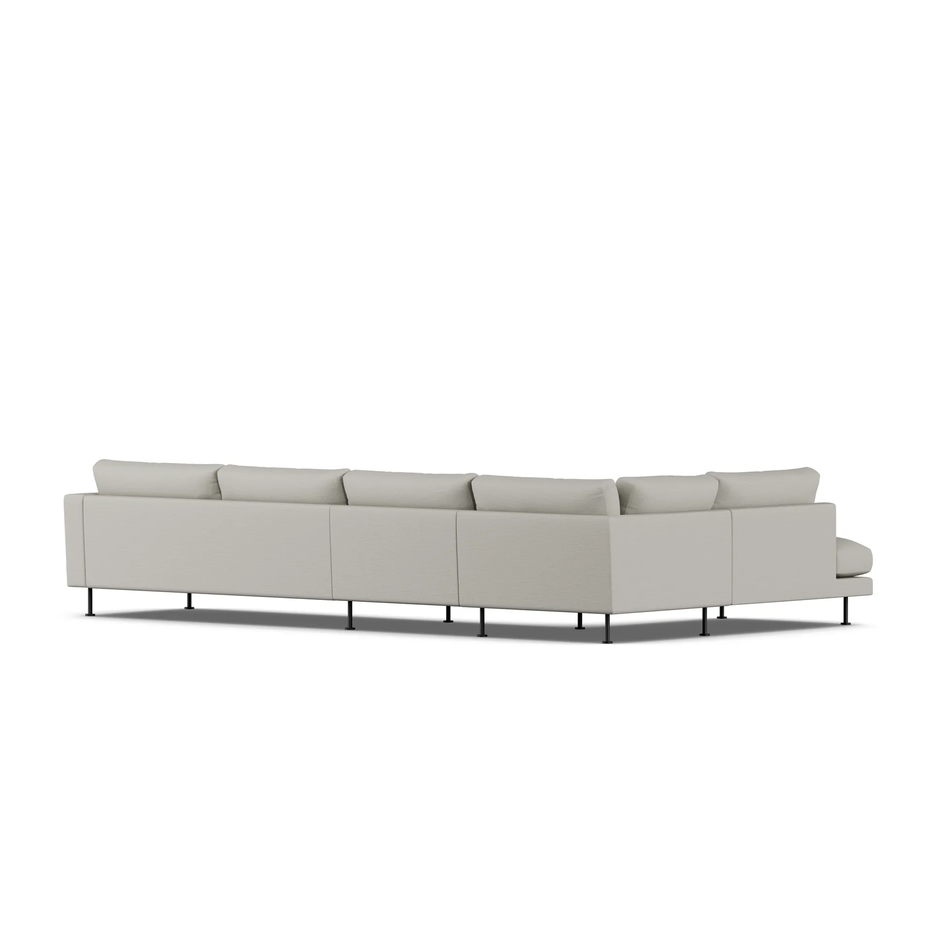Bredhult sofa, Same Grey 6673-zwart staal, 4-zits B2 1898