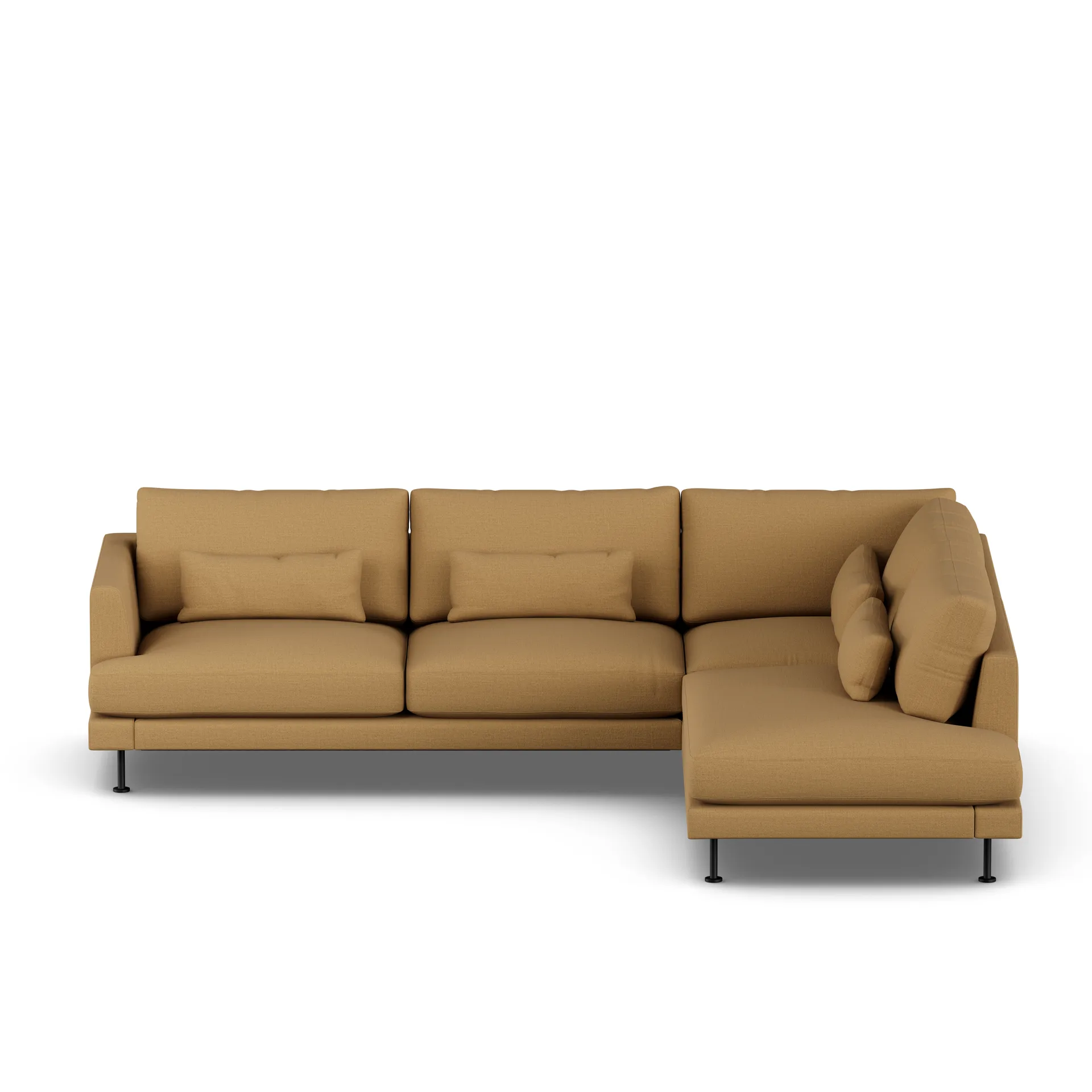 Bredhult sofa, Same Ochre 6676-zwart staal, 3-zits A1 1898