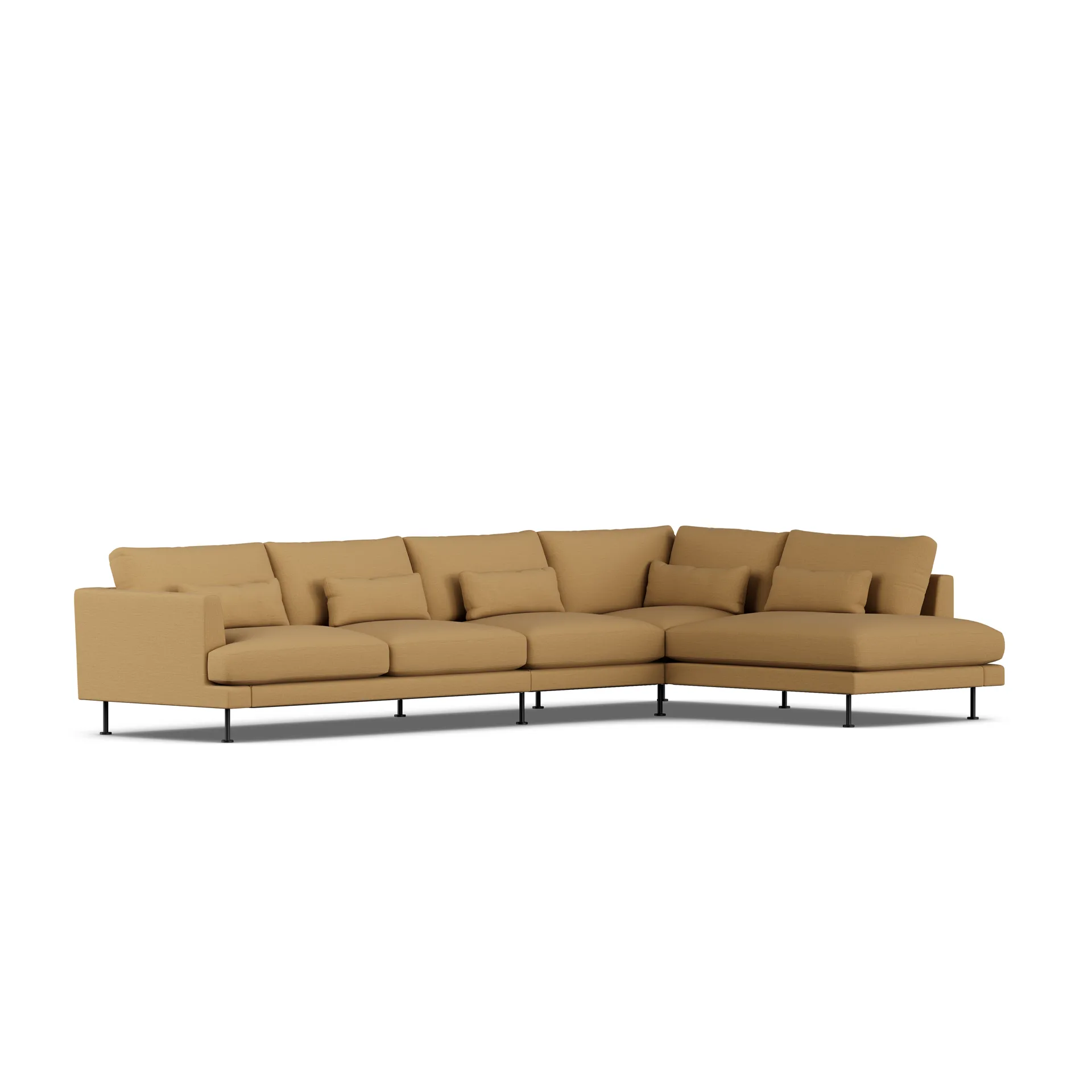 Bredhult sofa, Same Ochre 6676-zwart staal, 4-zits B1 1898