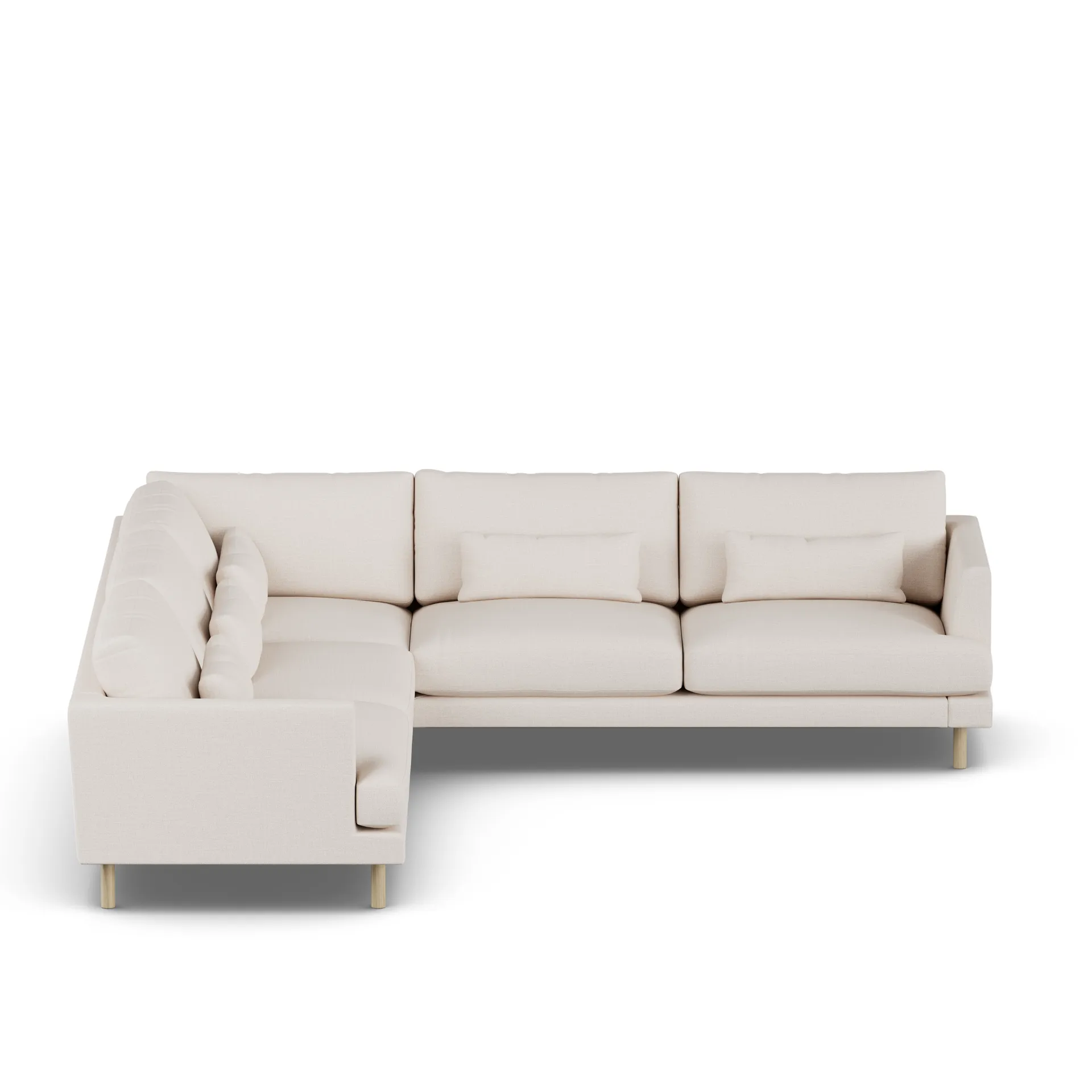 Bredhult sofa, Same Off White 6671-witgeoliede eiken, hoekbank F 1898