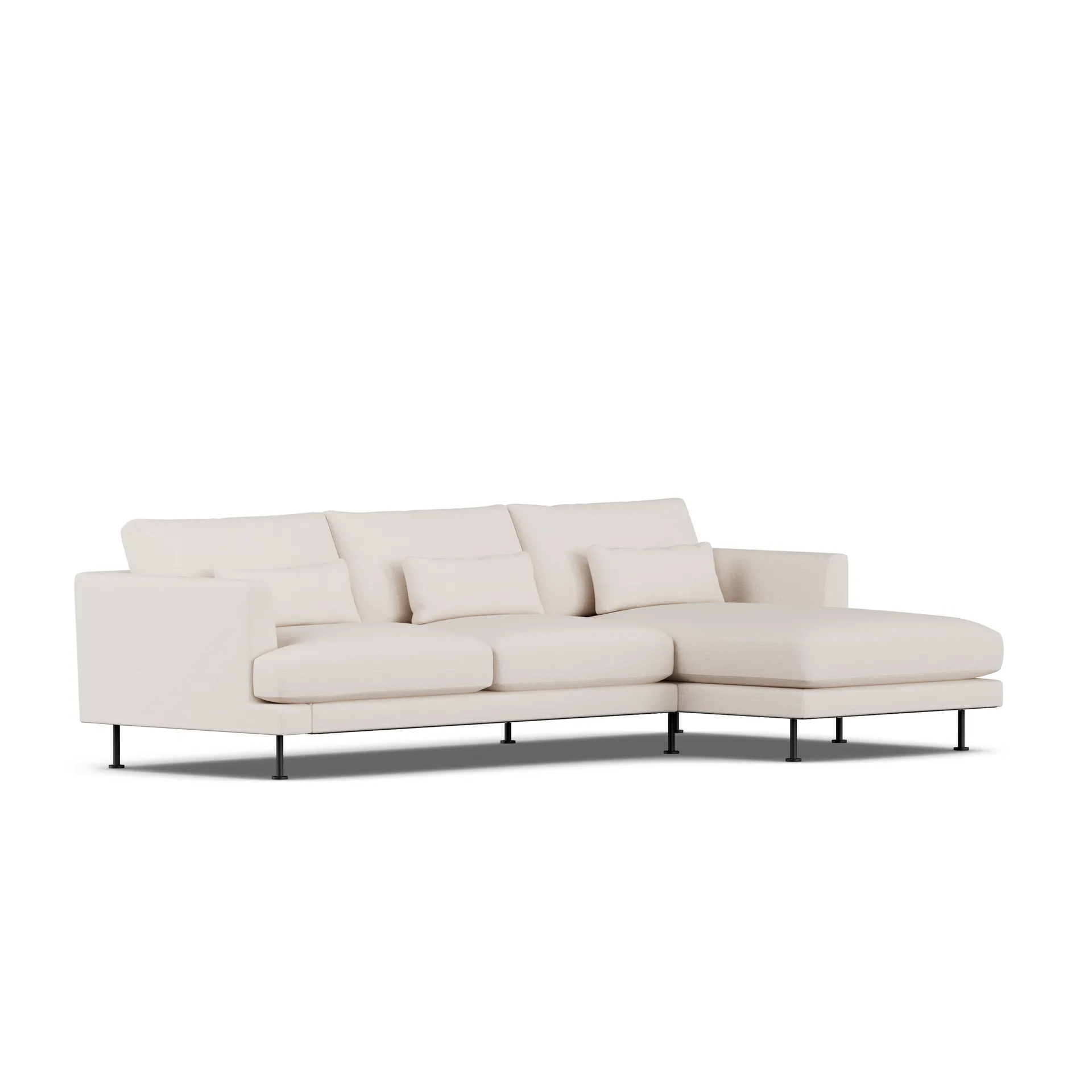 Bredhult sofa, Same Off White 6671-zwart staal, 2,5-zits C1 1898