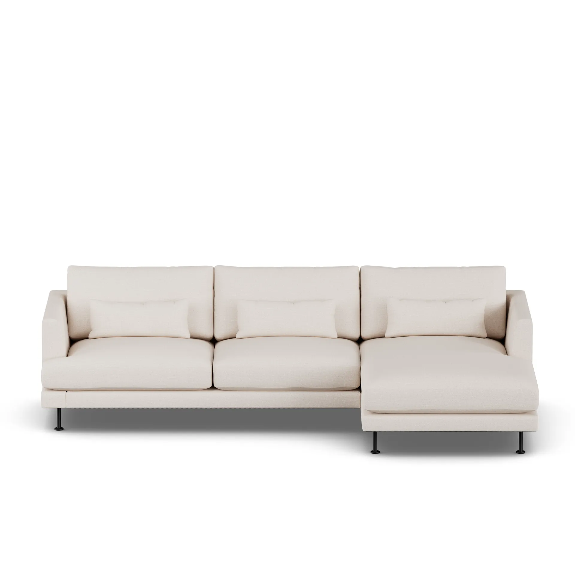 Bredhult sofa, Same Off White 6671-zwart staal, 2,5-zits C1 1898