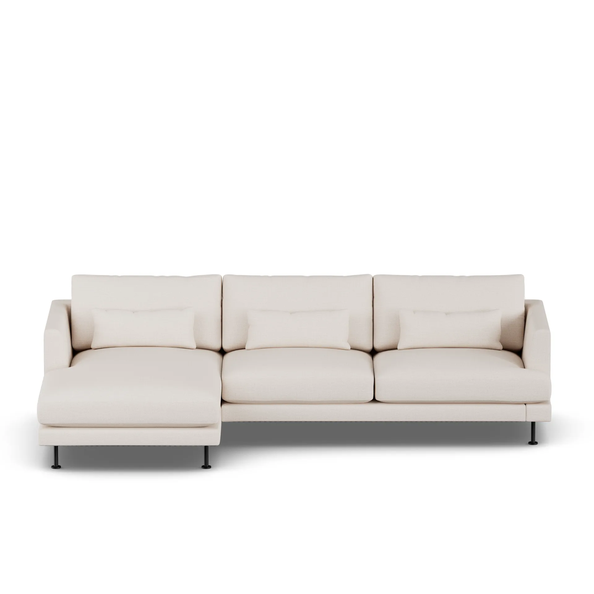 Bredhult sofa, Same Off White 6671-zwart staal, 2,5-zits C2 1898
