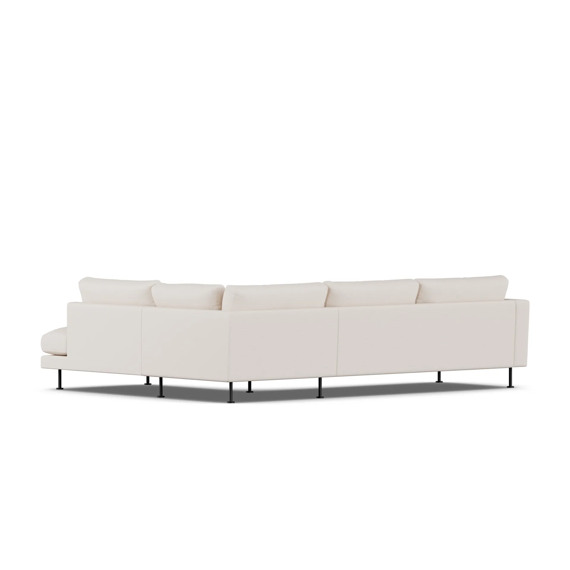 Bredhult sofa, Same Off White 6671-zwart staal, 3-zits A1 1898