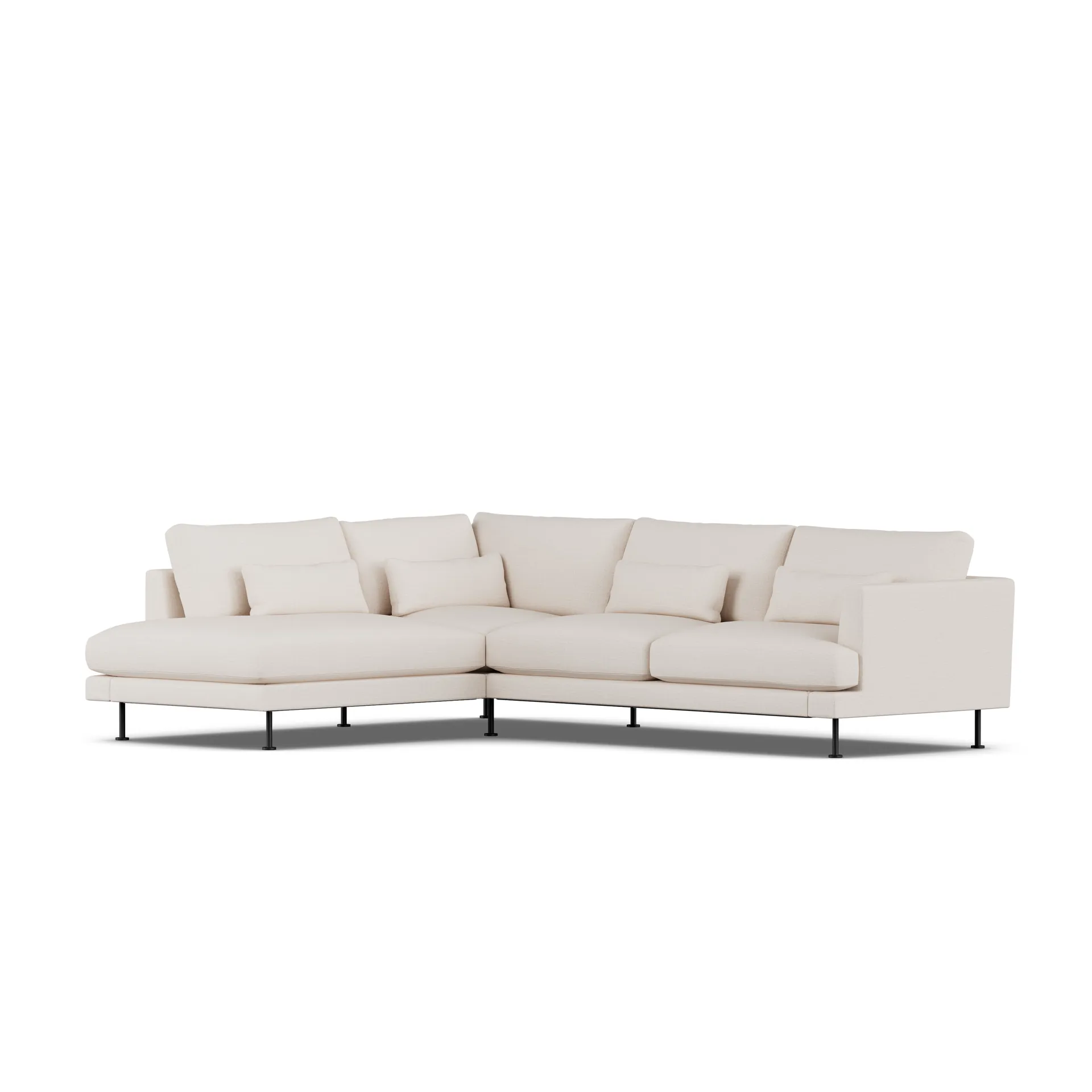 Bredhult sofa, Same Off White 6671-zwart staal, 3-zits A2 1898