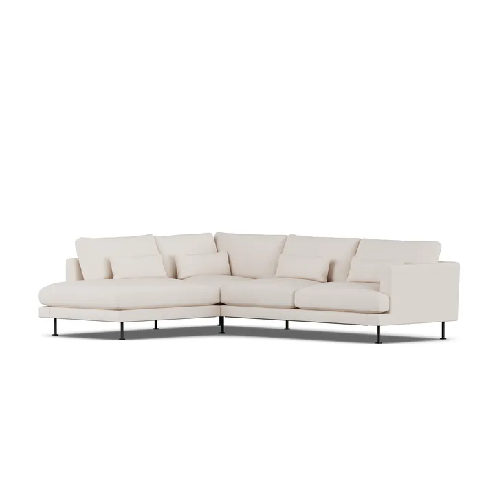 Bredhult sofa - Same Off White 6671-zwart staal, 3-zits A2 - 1898