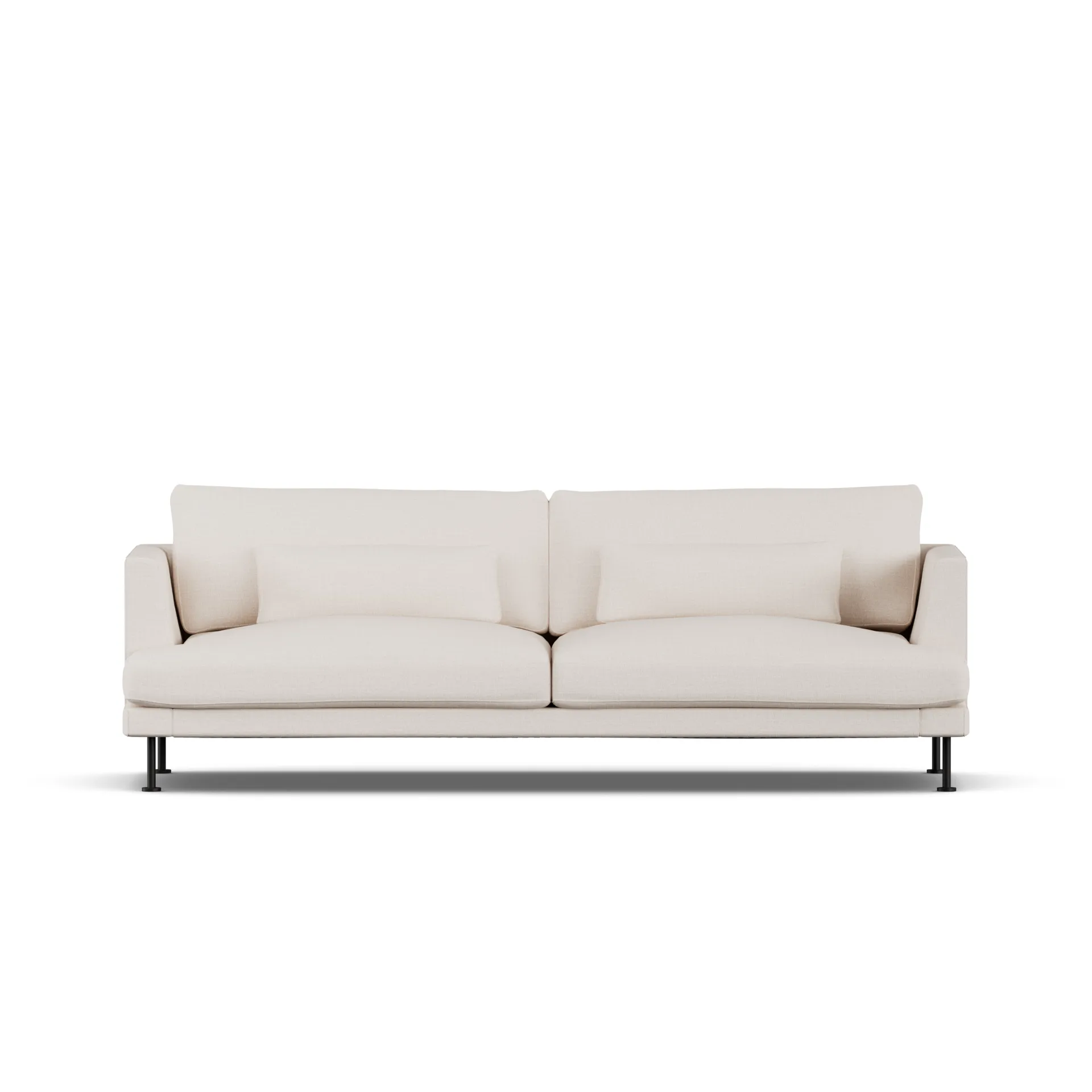 Bredhult sofa, Same Off White 6671-zwart staal, 3-zits 1898