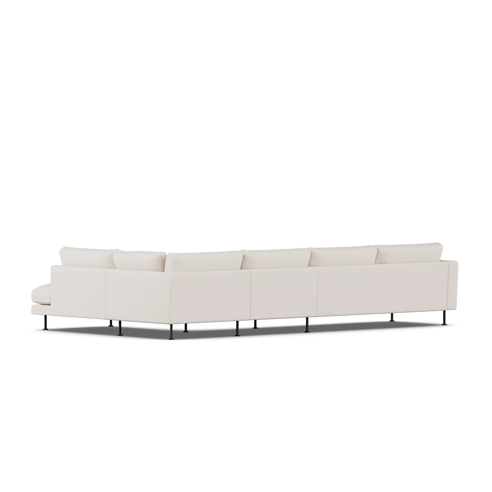 Bredhult sofa, Same Off White 6671-zwart staal, 4-zits B1 1898