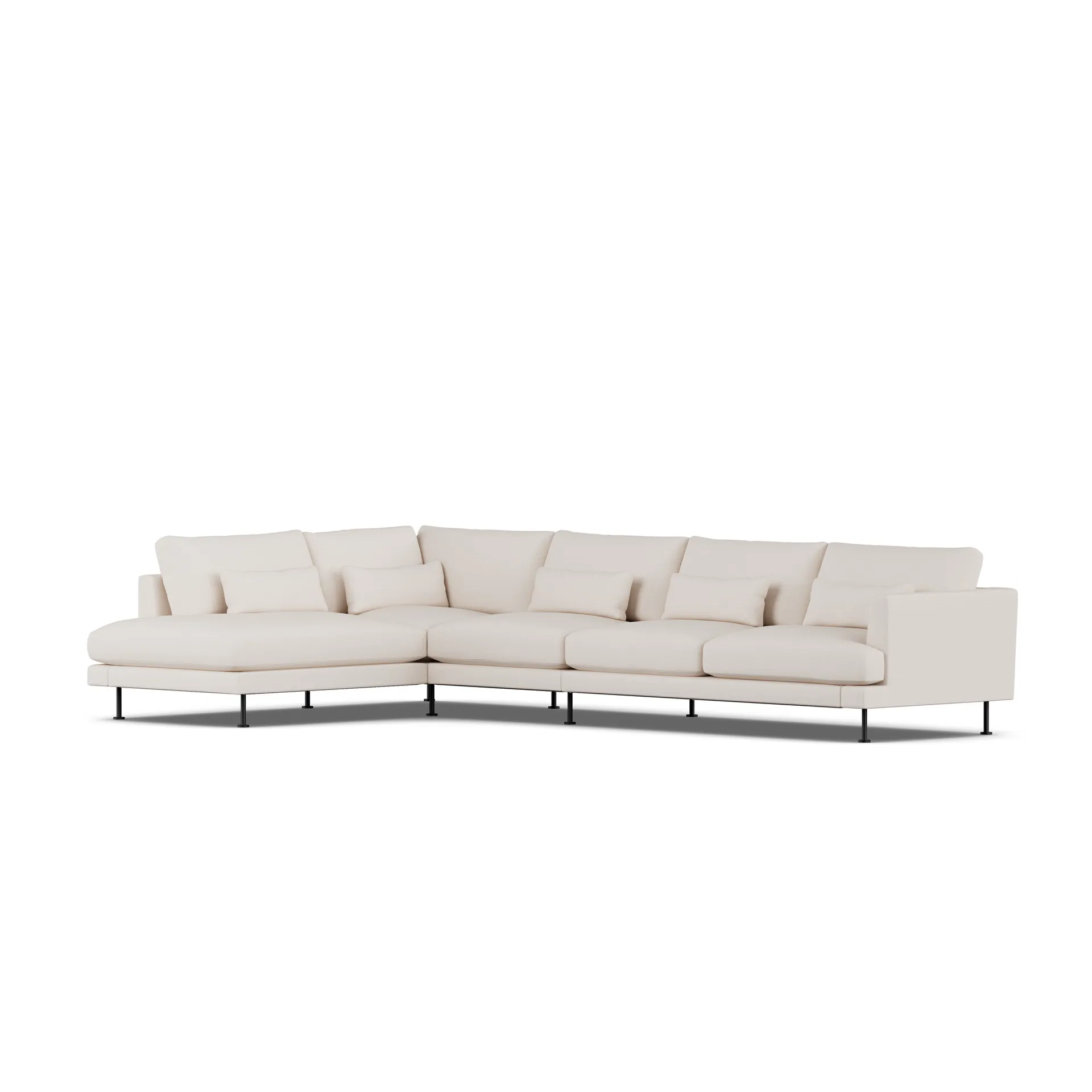 Bredhult sofa, Same Off White 6671-zwart staal, 4-zits B2 1898