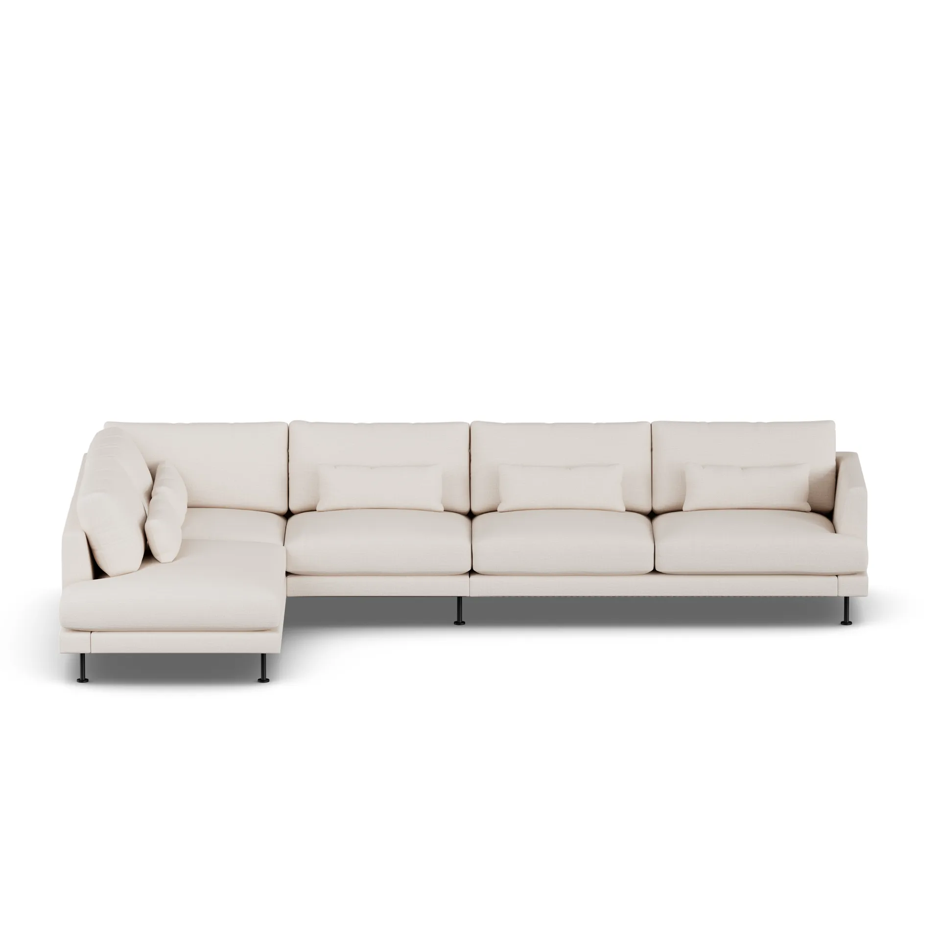 Bredhult sofa, Same Off White 6671-zwart staal, 4-zits B2 1898