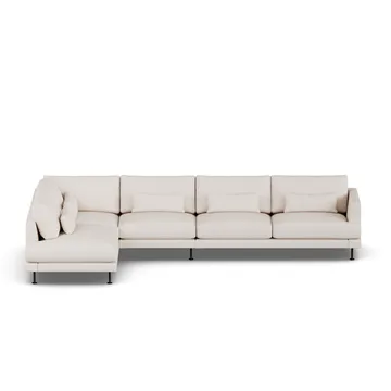 Bredhult sofa - Same Off White 6671-zwart staal, 4-zits B2 - 1898