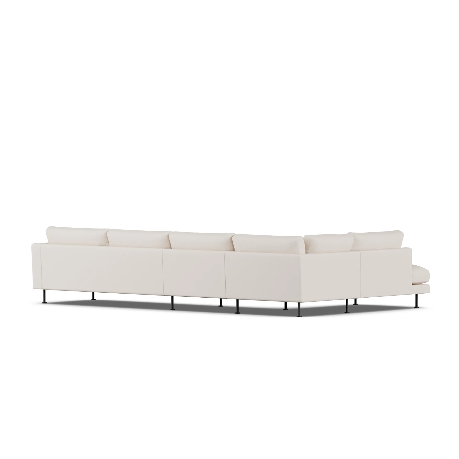 Bredhult sofa, Same Off White 6671-zwart staal, 4-zits B2 1898