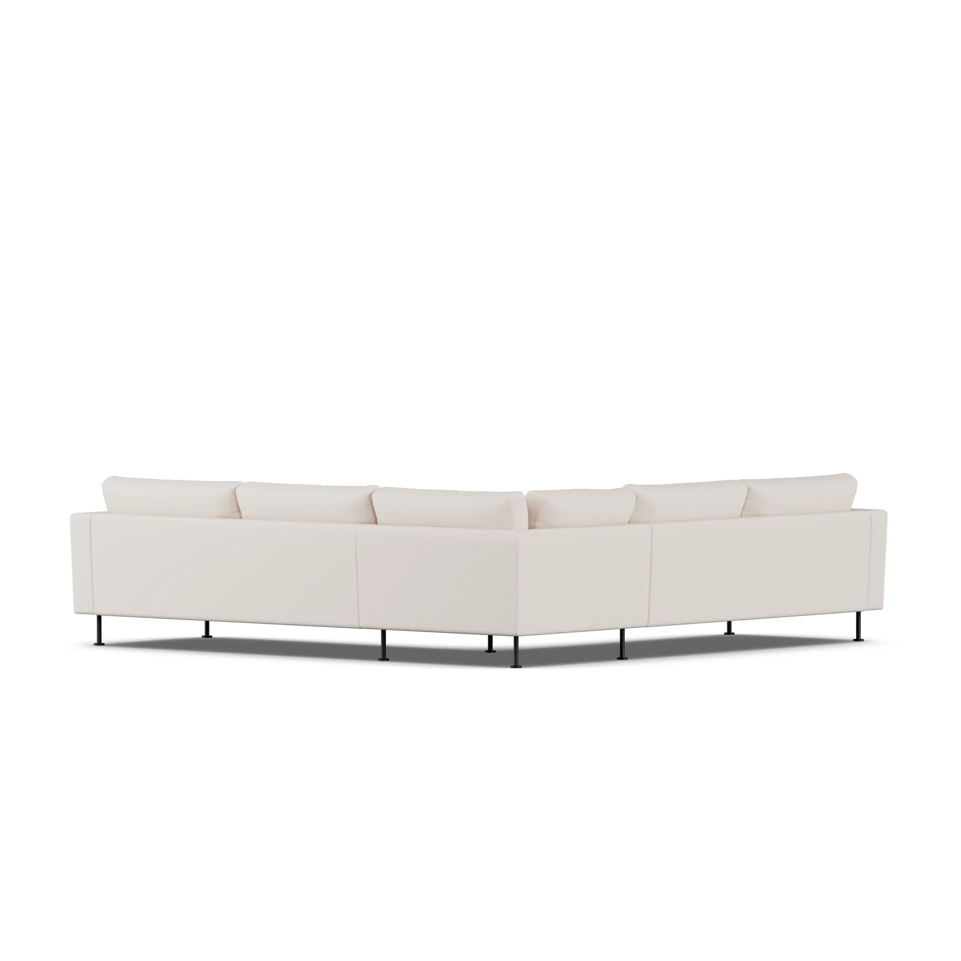 Bredhult sofa, Same Off White 6671-zwart staal, hoekbank F 1898