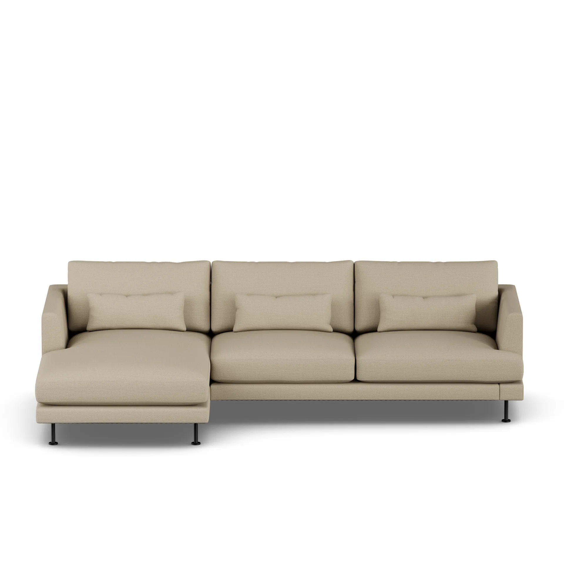 Bredhult sofa, Same Sand 6672-zwart staal, 2,5-zits C2 1898