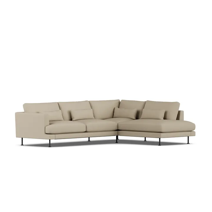 Bredhult sofa - Same Sand 6672-zwart staal, 3-zits A1 - 1898