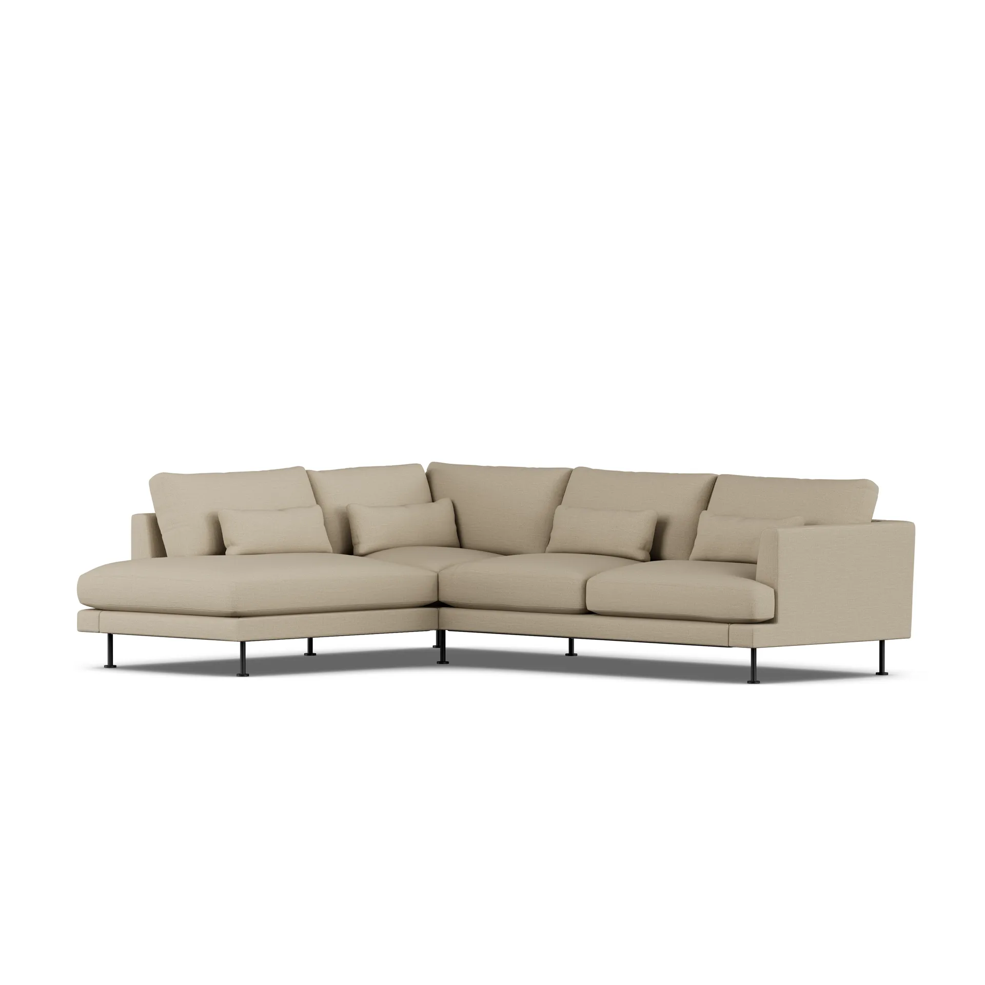 Bredhult sofa, Same Sand 6672-zwart staal, 3-zits A2 1898