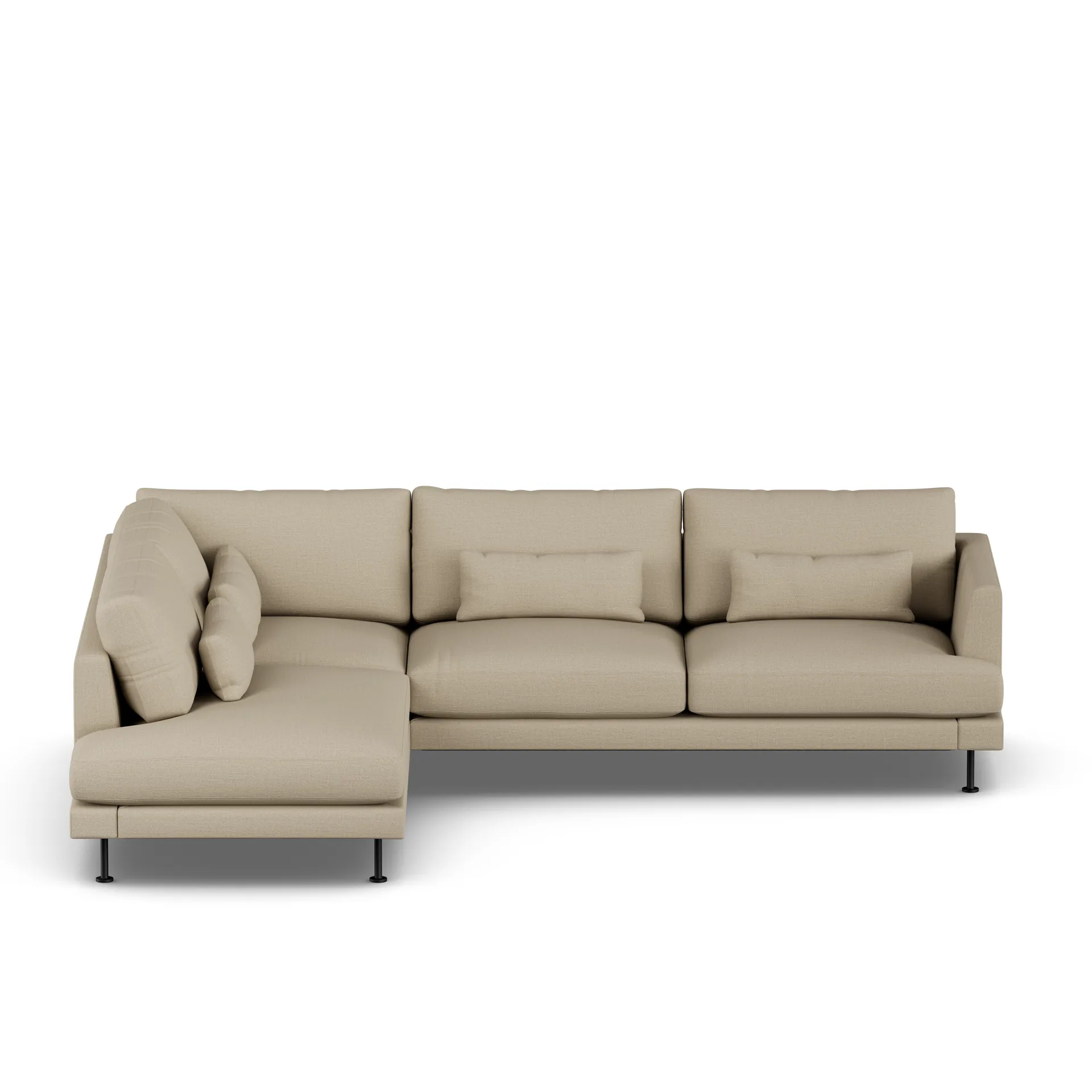 Bredhult sofa, Same Sand 6672-zwart staal, 3-zits A2 1898