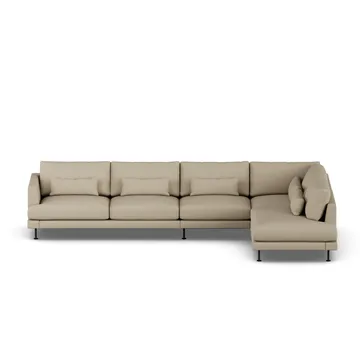 Bredhult sofa - Same Sand 6672-zwart staal, 4-zits B1 - 1898