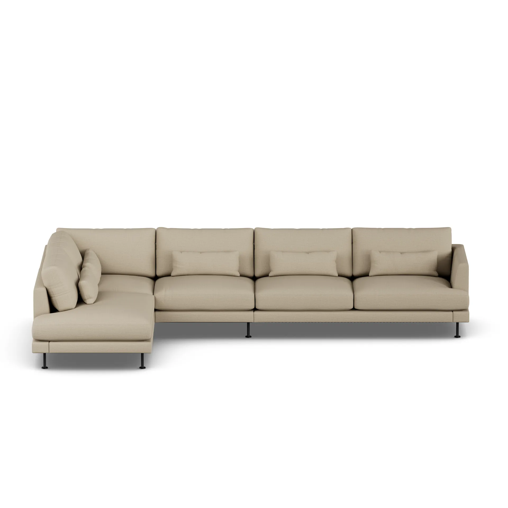 Bredhult sofa, Same Sand 6672-zwart staal, 4-zits B2 1898