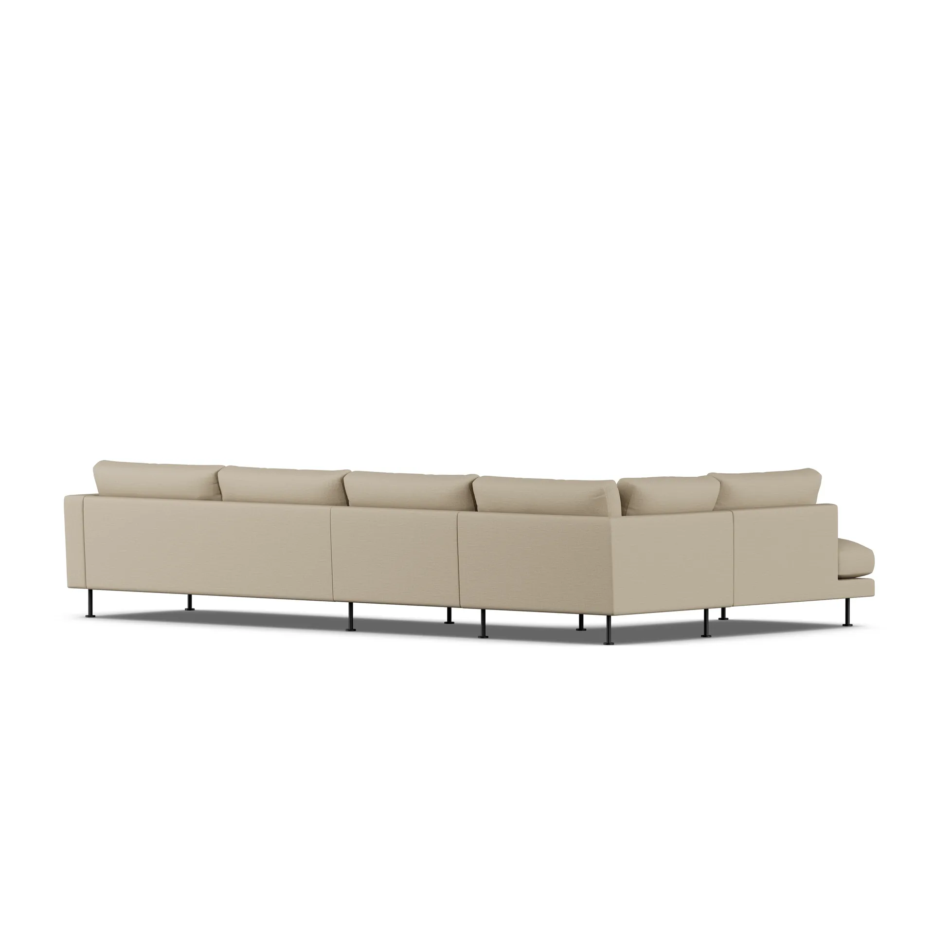 Bredhult sofa, Same Sand 6672-zwart staal, 4-zits B2 1898
