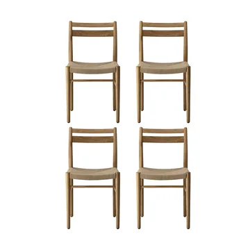Fridhem eetkamerstoel, Gelakt eik-natuurgevlochten, 4-pack - 1898