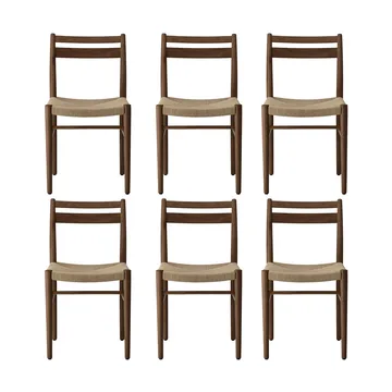Gerookt gelakt eik-natuurgevlochten, 6-pack - 1898