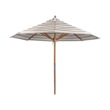 Hisshult parasol Ø270 cm - Beige stripe-teak - 1898