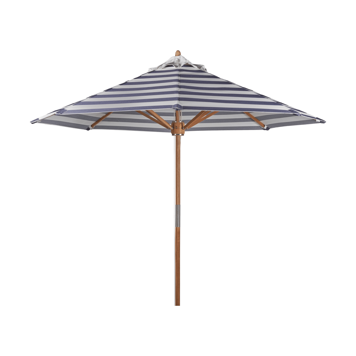 1898 Hisshult parasol o270 cm Blue stripe-teak | Scandinavisch Interieur | Blauw