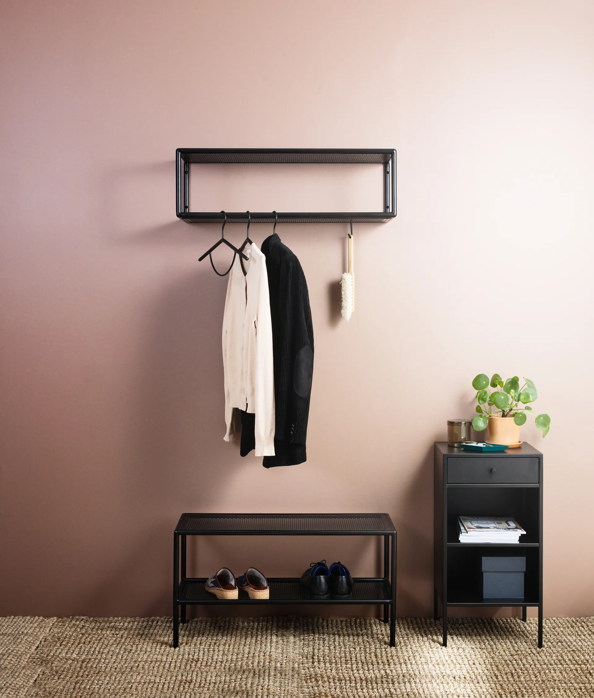 Hissö hoedenplank met 6 haken, Zwart 1898