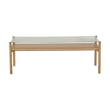 Lid salontafel - Witgepigmenteerd eikenhout-glas, 125x50 cm - 1898