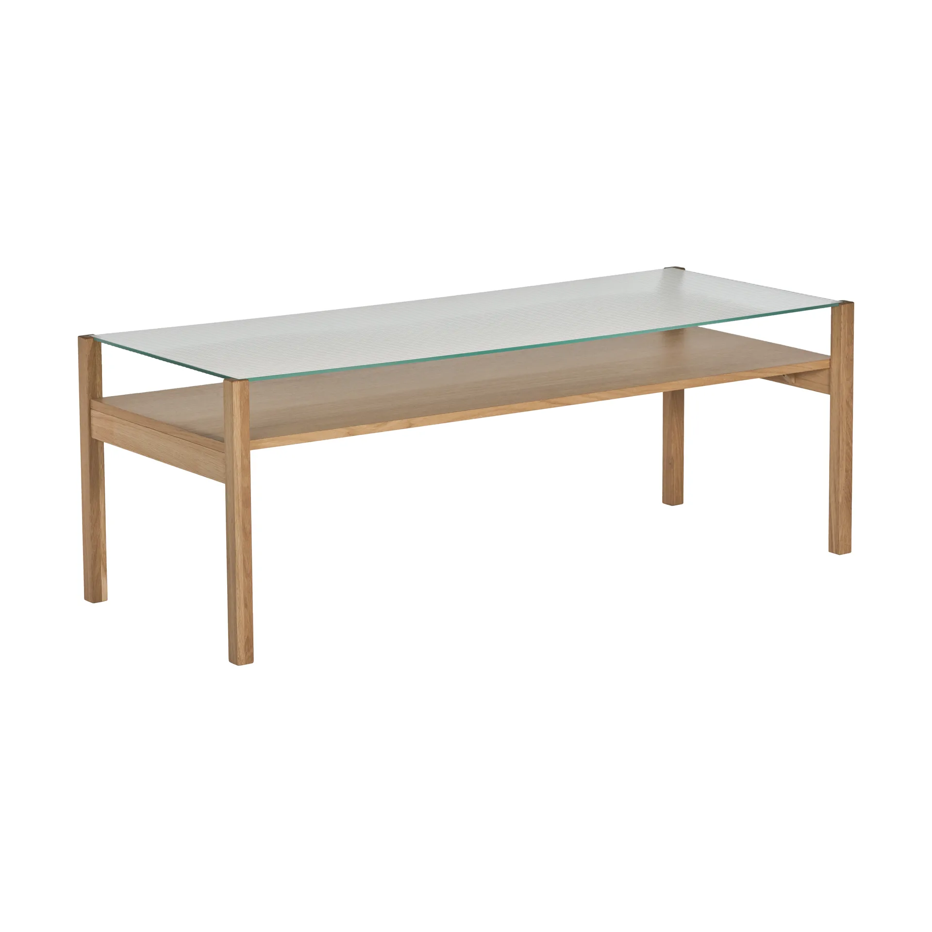 Lid salontafel, Witgepigmenteerd eikenhout-glas, 125x50 cm 1898