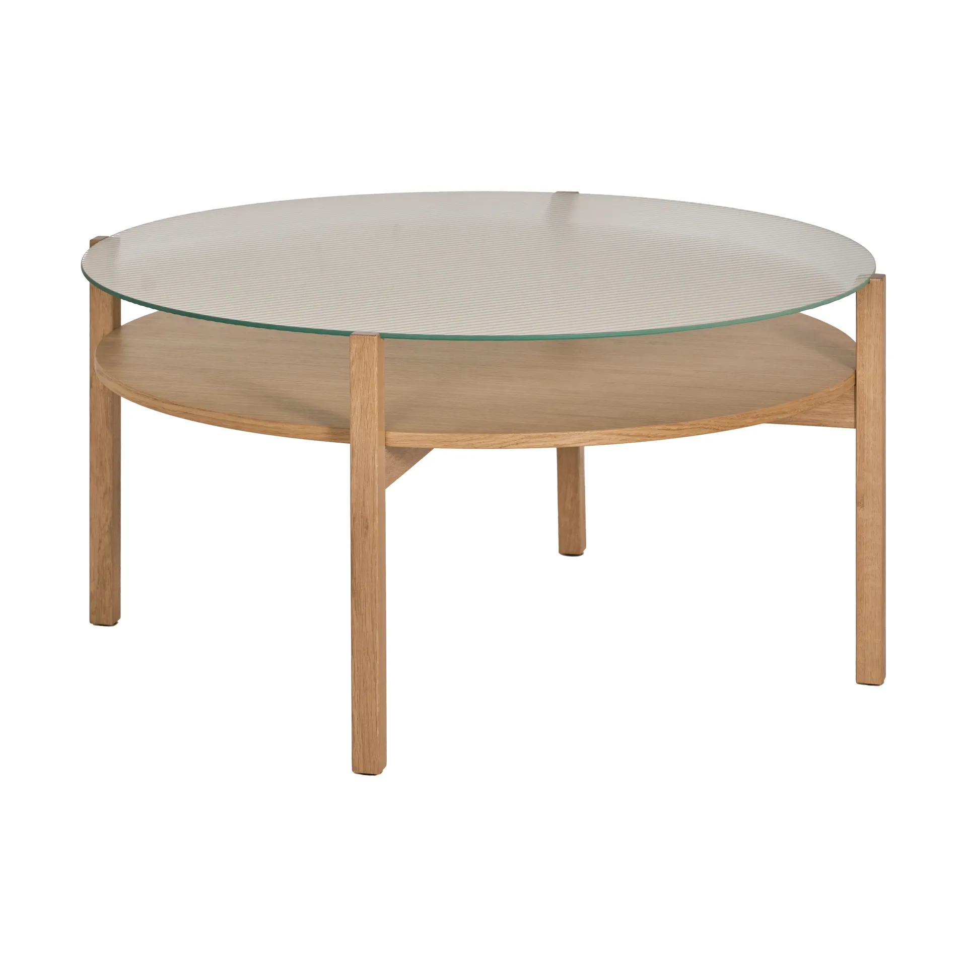 Lid salontafel, Witgepigmenteerd eikenhout-glas, Ø90 cm 1898