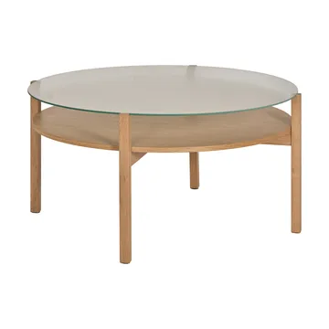 Lid salontafel - Witgepigmenteerd eikenhout-glas, Ø90 cm - 1898