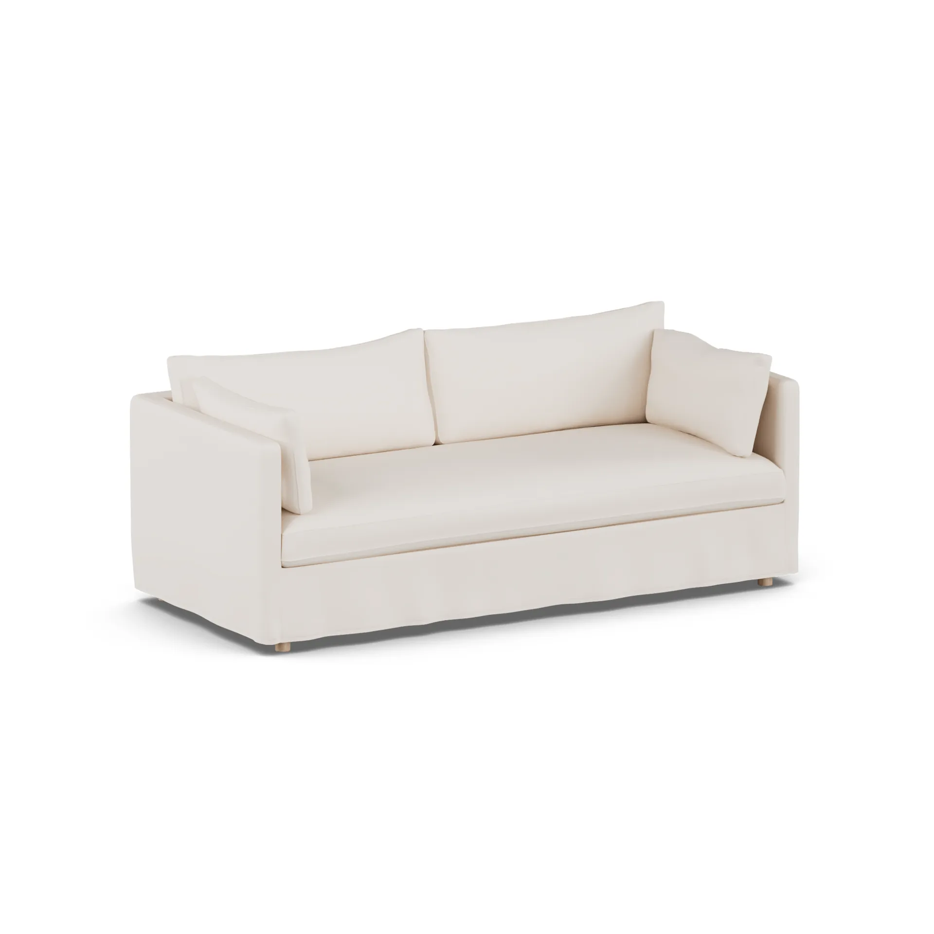 Linnevik bank, Caleido beige 9600-witgeoliede eiken, 3-zits, met rok 1898