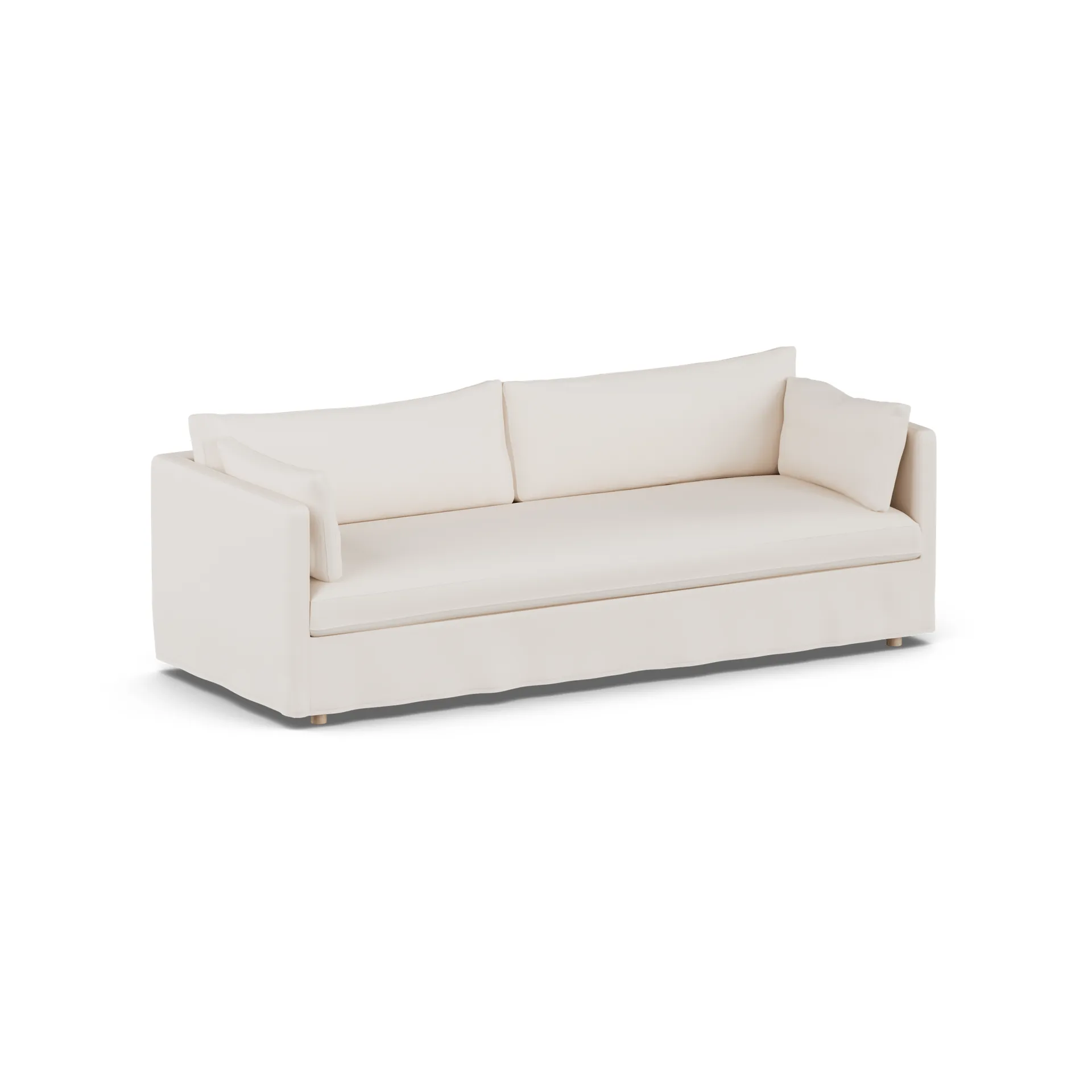 Linnevik bank, Caleido beige 9600-witgeoliede eiken, 4-zits, met rok 1898