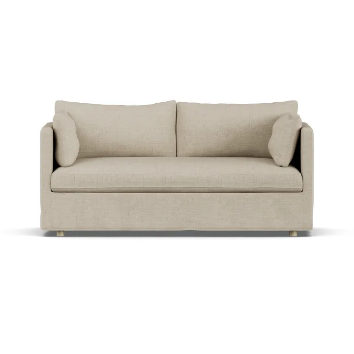 Linnevik sofa - Bern beige 0341-witgeoliede eiken, 2-zits, met rok - 1898