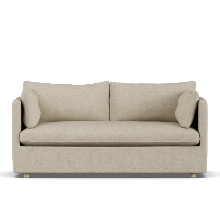 Linnevik sofa - Bern beige 0341-witgeoliede eiken, 2-zits, met rok - 1898