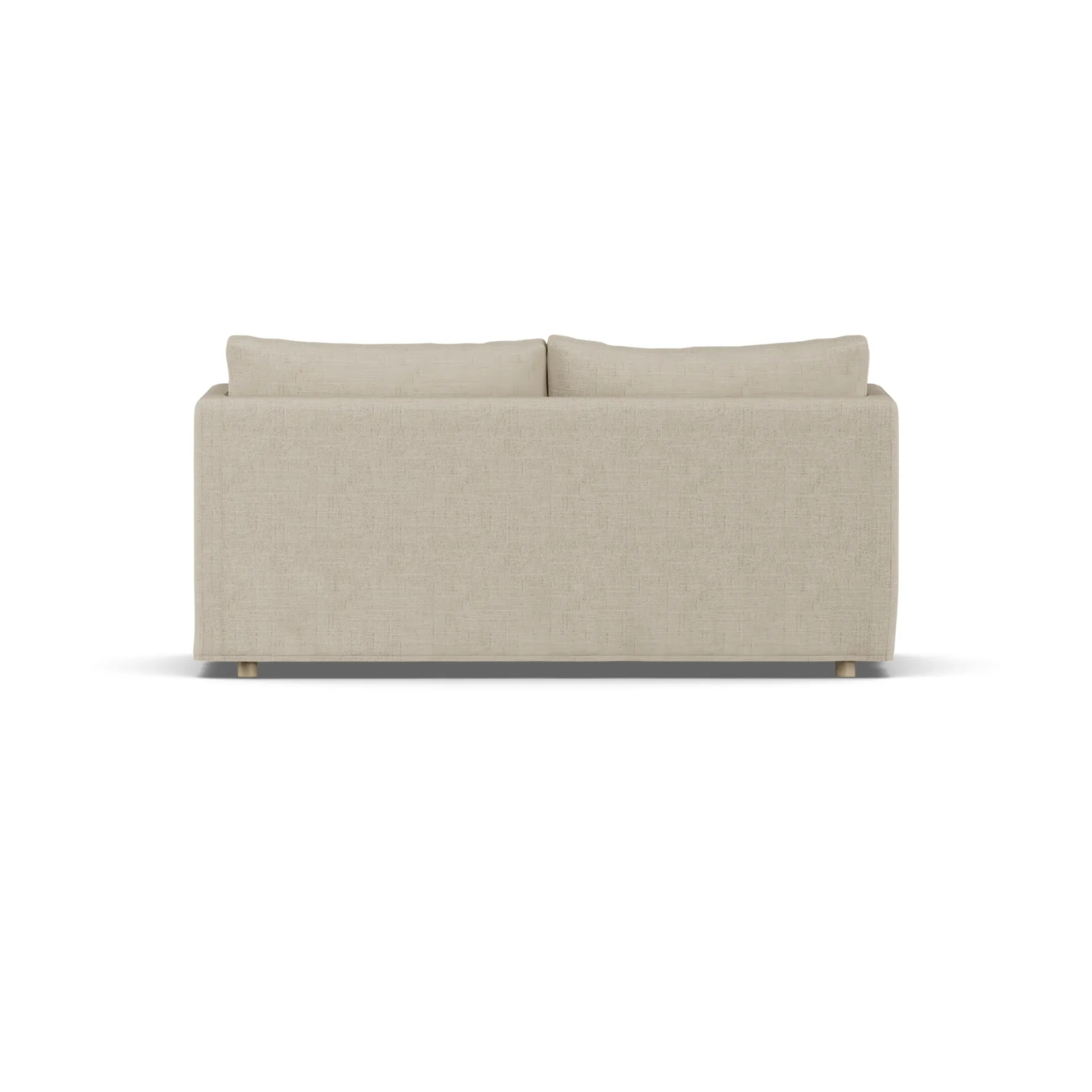Linnevik sofa, Bern beige 0341-witgeoliede eiken, 2-zits, met rok 1898