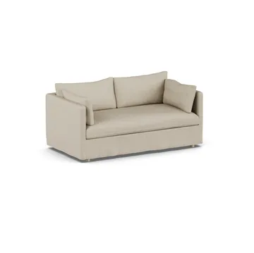 Linnevik sofa - Bern beige 0341-witgeoliede eiken, 2-zits, met rok - 1898