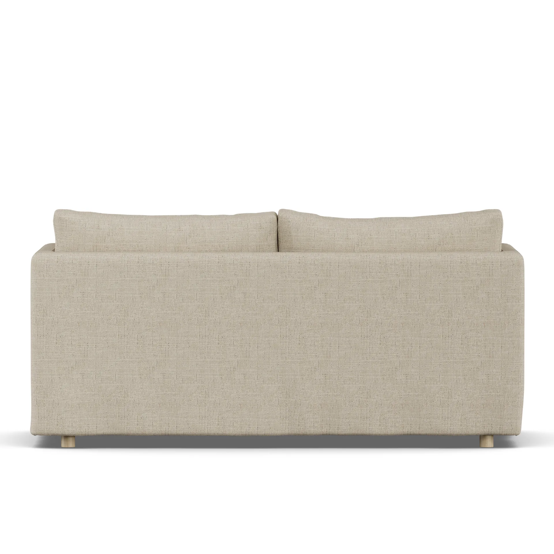 Linnevik sofa, Bern beige 0341-witgeoliede eiken, 2-zits, met rok 1898