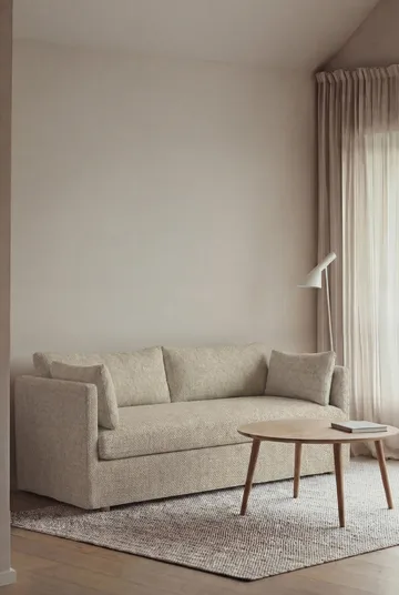 Linnevik sofa - Bern beige 0341-witgeoliede eiken, 2-zits, met rok - 1898