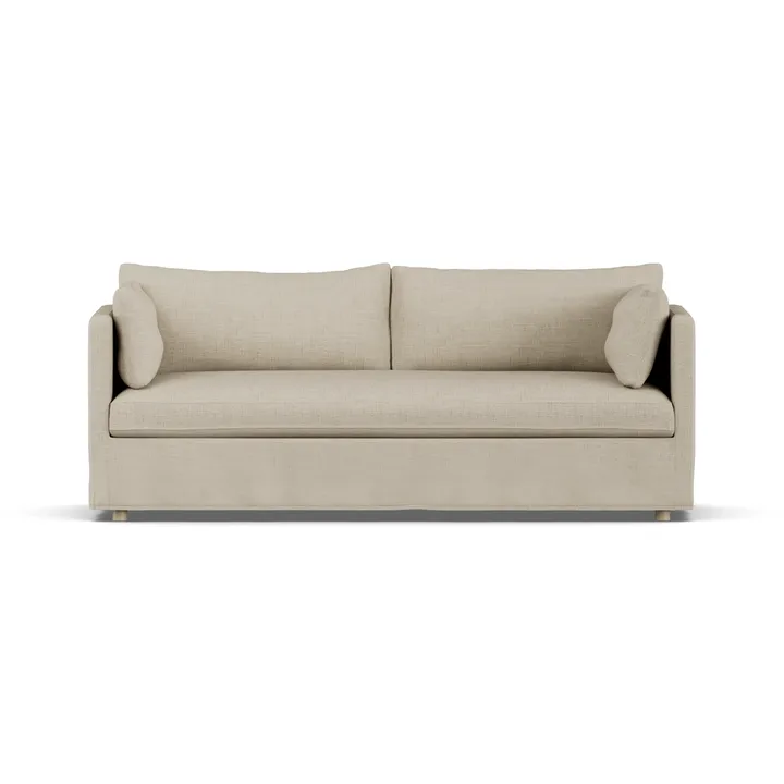 Linnevik sofa - Bern Beige 0341-witgeoliede eiken, 3-zits, met rok - 1898