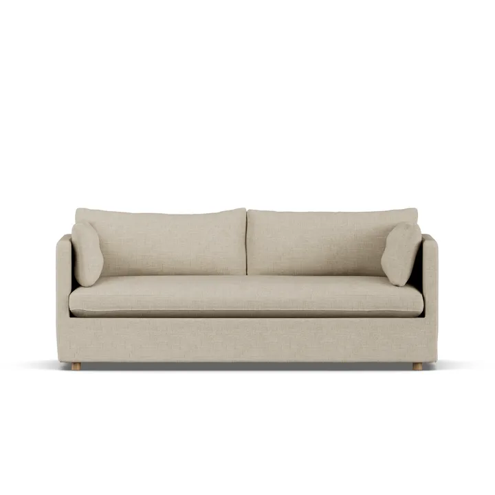 Linnevik sofa - Bern Beige 0341-witgeoliede eiken, 3-zits, met rok - 1898