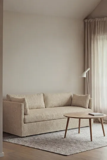 Linnevik sofa - Bern Beige 0341-witgeoliede eiken, 3-zits, met rok - 1898