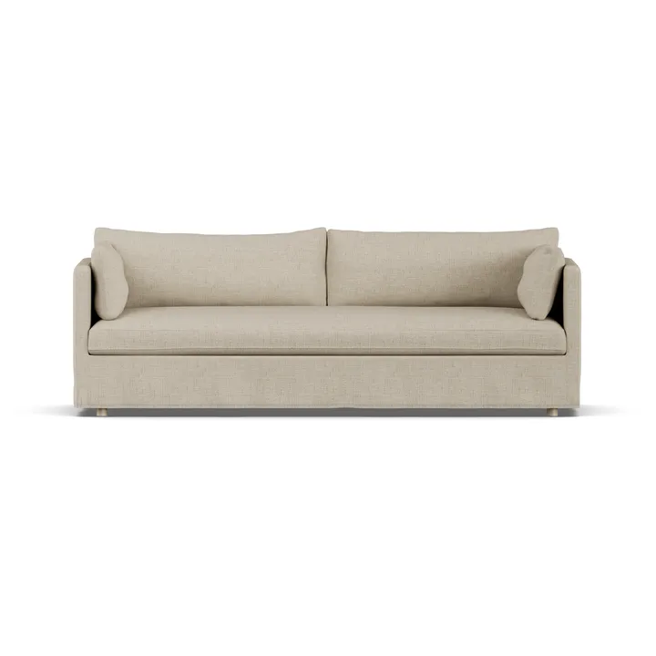 Linnevik sofa - Bern beige 0341-witgeoliede eiken, 4-zits, met rok - 1898