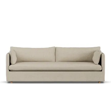 Linnevik sofa - Bern beige 0341-witgeoliede eiken, 4-zits, met rok - 1898