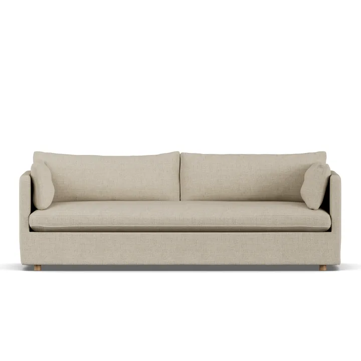 Linnevik sofa - Bern beige 0341-witgeoliede eiken, 4-zits, met rok - 1898
