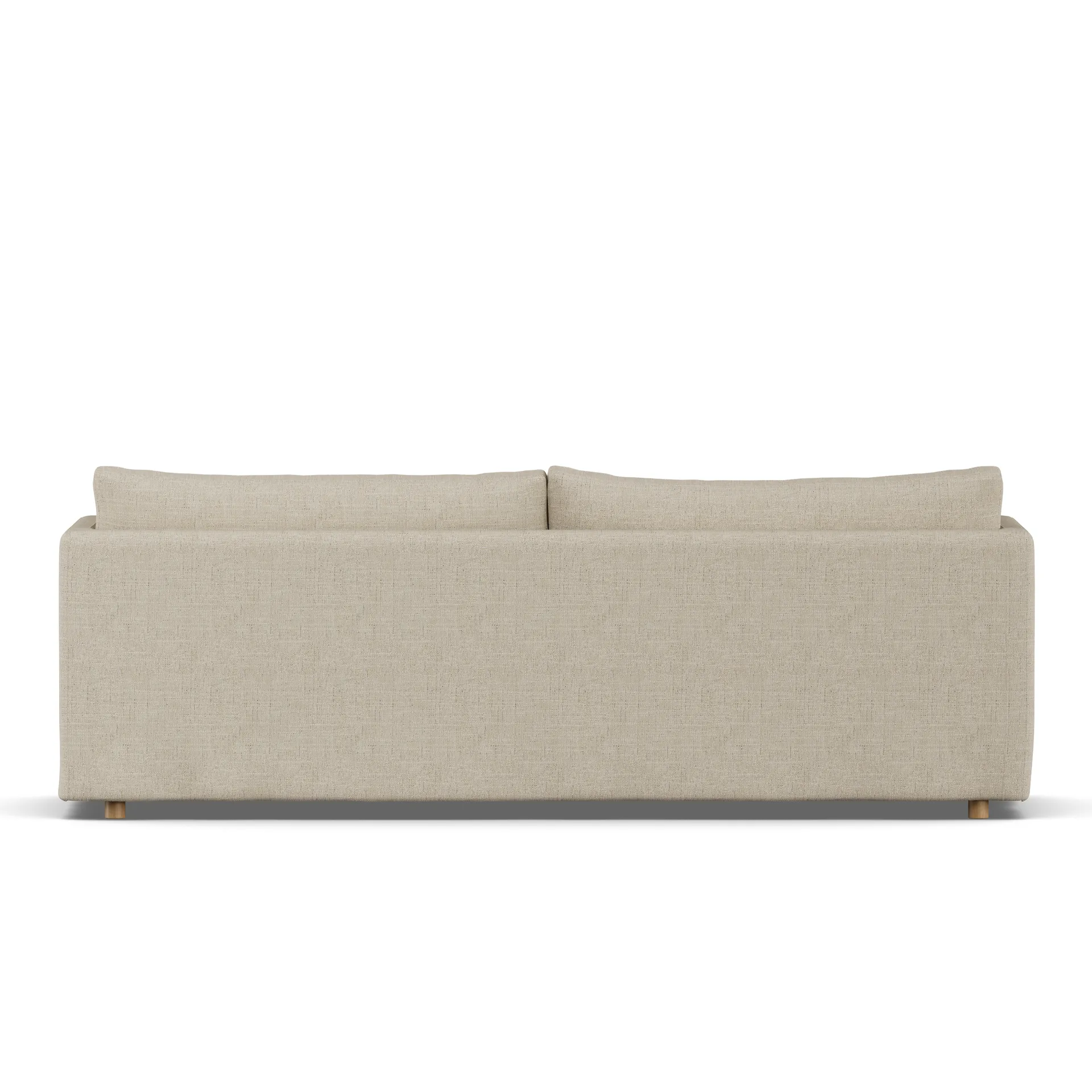 Linnevik sofa, Bern beige 0341-witgeoliede eiken, 4-zits, met rok 1898