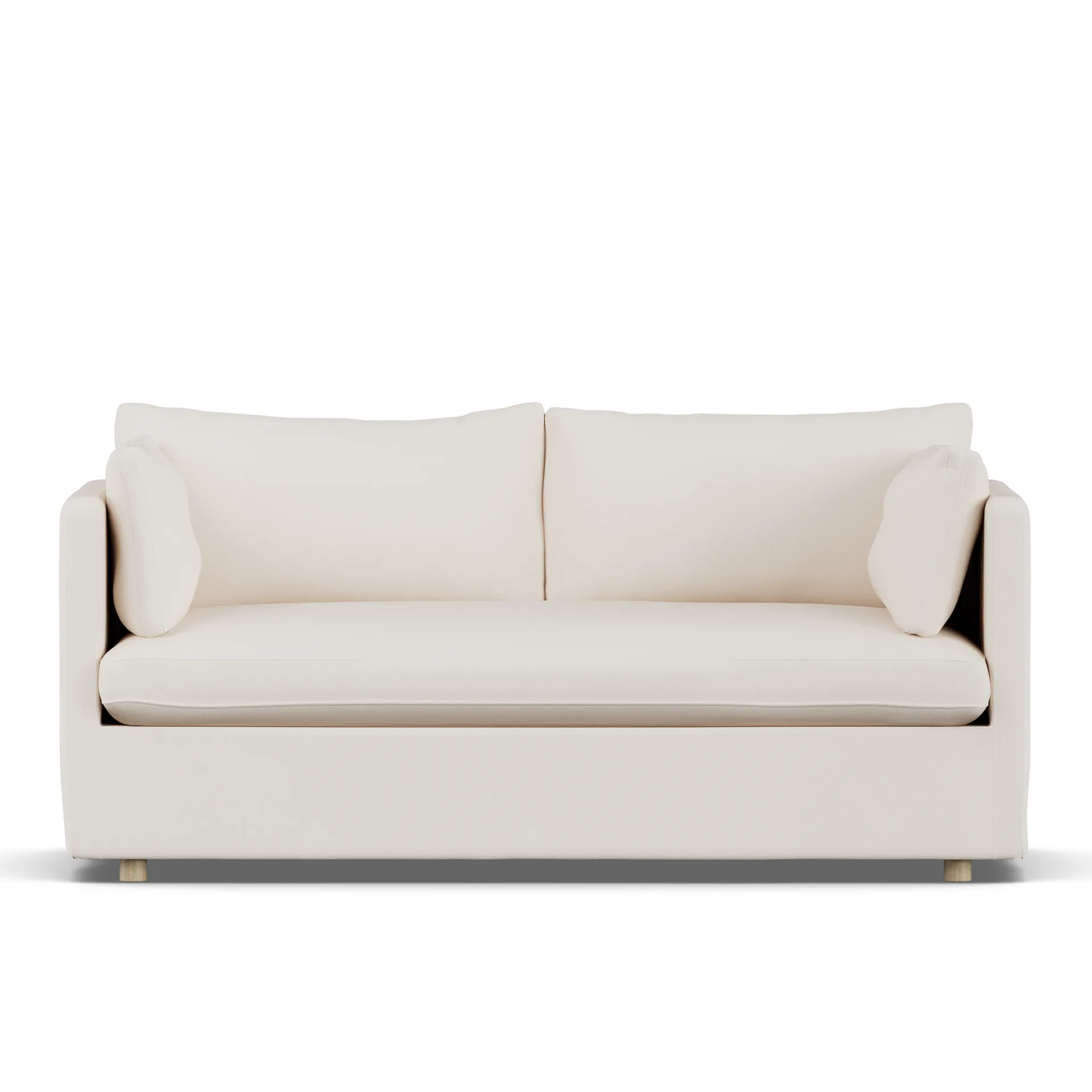 Linnevik sofa, Caleido Beige 9600-witgeoliede eiken, 2-zits, met rok 1898